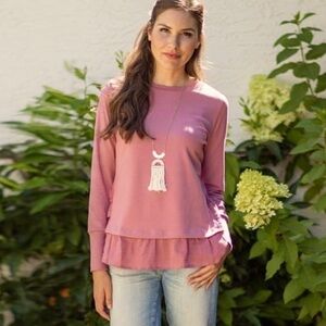 Evy’s Tree “Kristine” in Mesa Rose w/ Ruffle Trim Size S